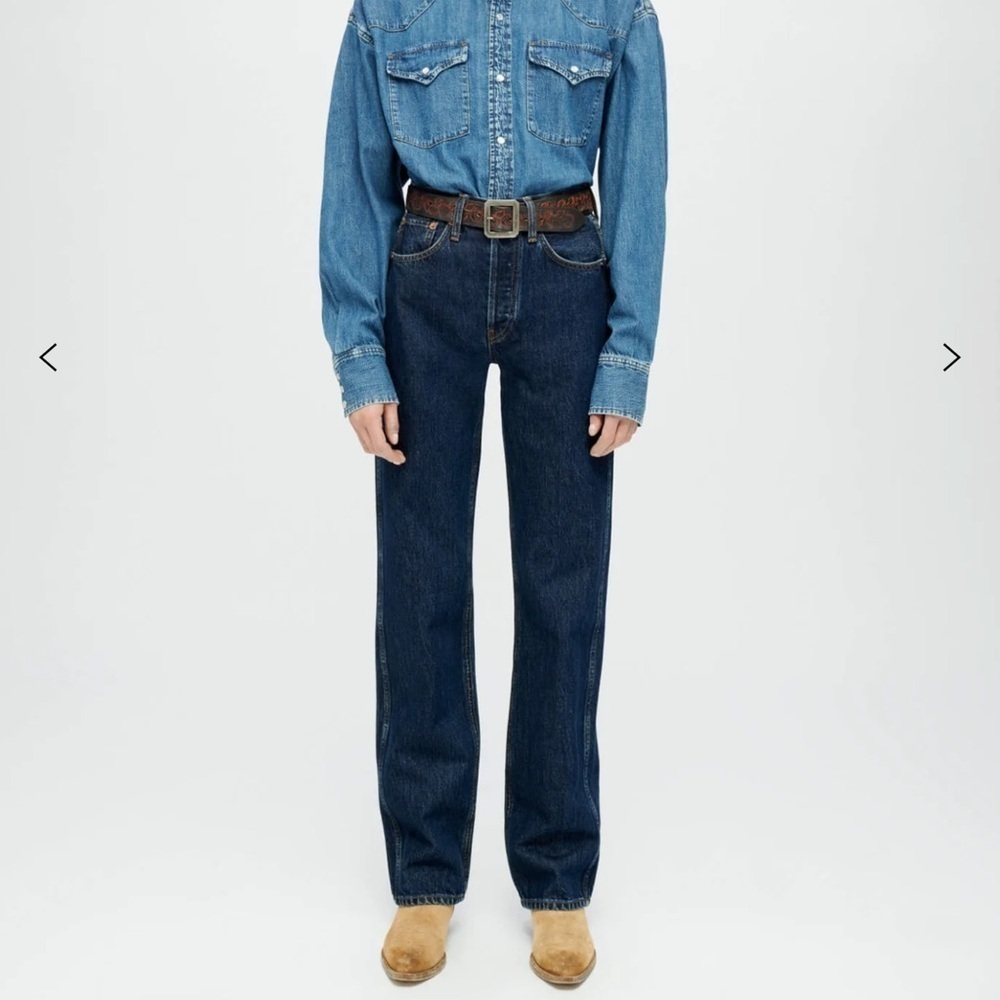 RE/DONE NWT High Rise 90's Loose Fit Denim Size 27 Dark Wash